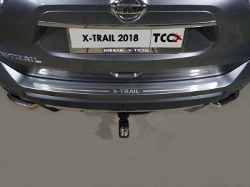 2 489 р. Накладка на задний бампер, ТСС Тюнинг  Nissan X-trail  3 T32 (2017-2022) (лист шлифованный надпись X-Trail). Увеличить фотографию 1