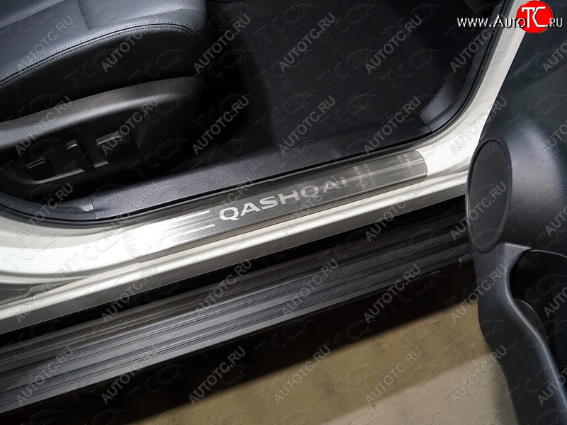 4 749 р. Накладки на пороги, ТСС Тюнинг  Nissan Qashqai  2 (2017-2022) (лист шлифованный надпись Qashqai)