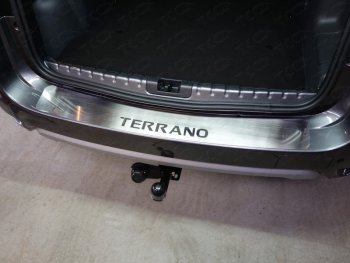 4 099 р. Накладка на задний бампер, ТСС Тюнинг  Nissan Terrano  D10 (2013-2016) (лист шлифованный надпись TERRANO). Увеличить фотографию 1