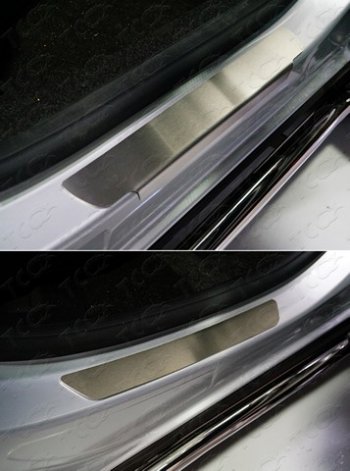 3 399 р. Накладки на пороги, ТСС Тюнинг  Renault Arkana (2019-2024) (лист шлифованный). Увеличить фотографию 1