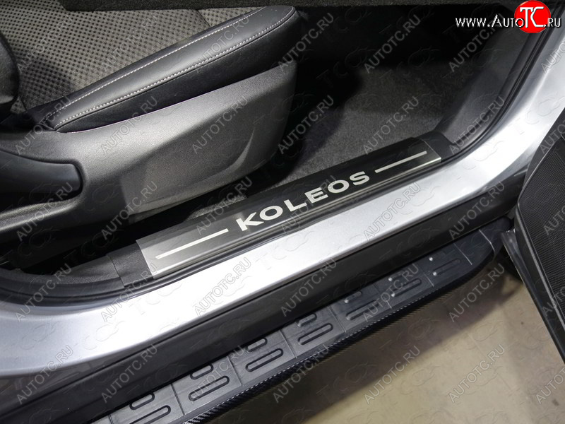 4 949 р. Накладки на пластиковые пороги, ТСС Тюнинг  Renault Koleos  2 (2016-2024) (лист шлифованный надпись Koleos)