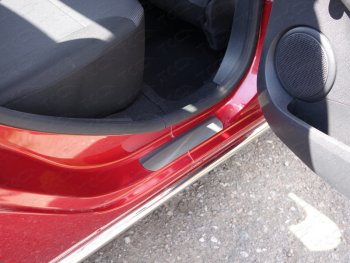 4 099 р. Накладки на пороги, ТСС Тюнинг  Renault Sandero  (B8) (2014-2018) (лист шлифованный). Увеличить фотографию 1