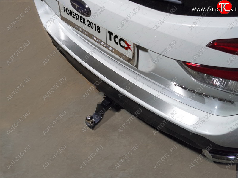 3 099 р. Накладка на задний бампер, ТСС Тюнинг Subaru Forester SK/S14 дорестайлинг (2018-2021) (Лист шлифованный)