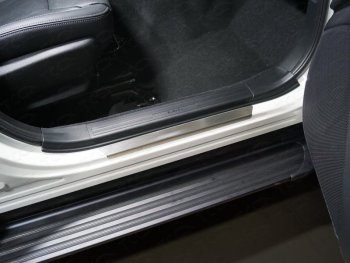 1 869 р. Накладки на пороги, ТСС Тюнинг Subaru Forester SK/S14 дорестайлинг (2018-2021) (лист шлифованный). Увеличить фотографию 1