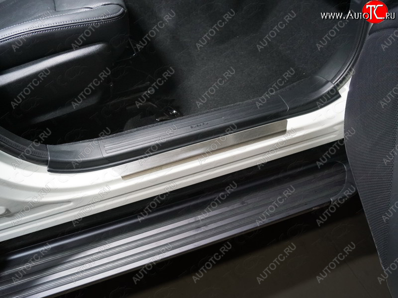 1 869 р. Накладки на пороги, ТСС Тюнинг Subaru Forester SK/S14 дорестайлинг (2018-2021) (лист шлифованный)