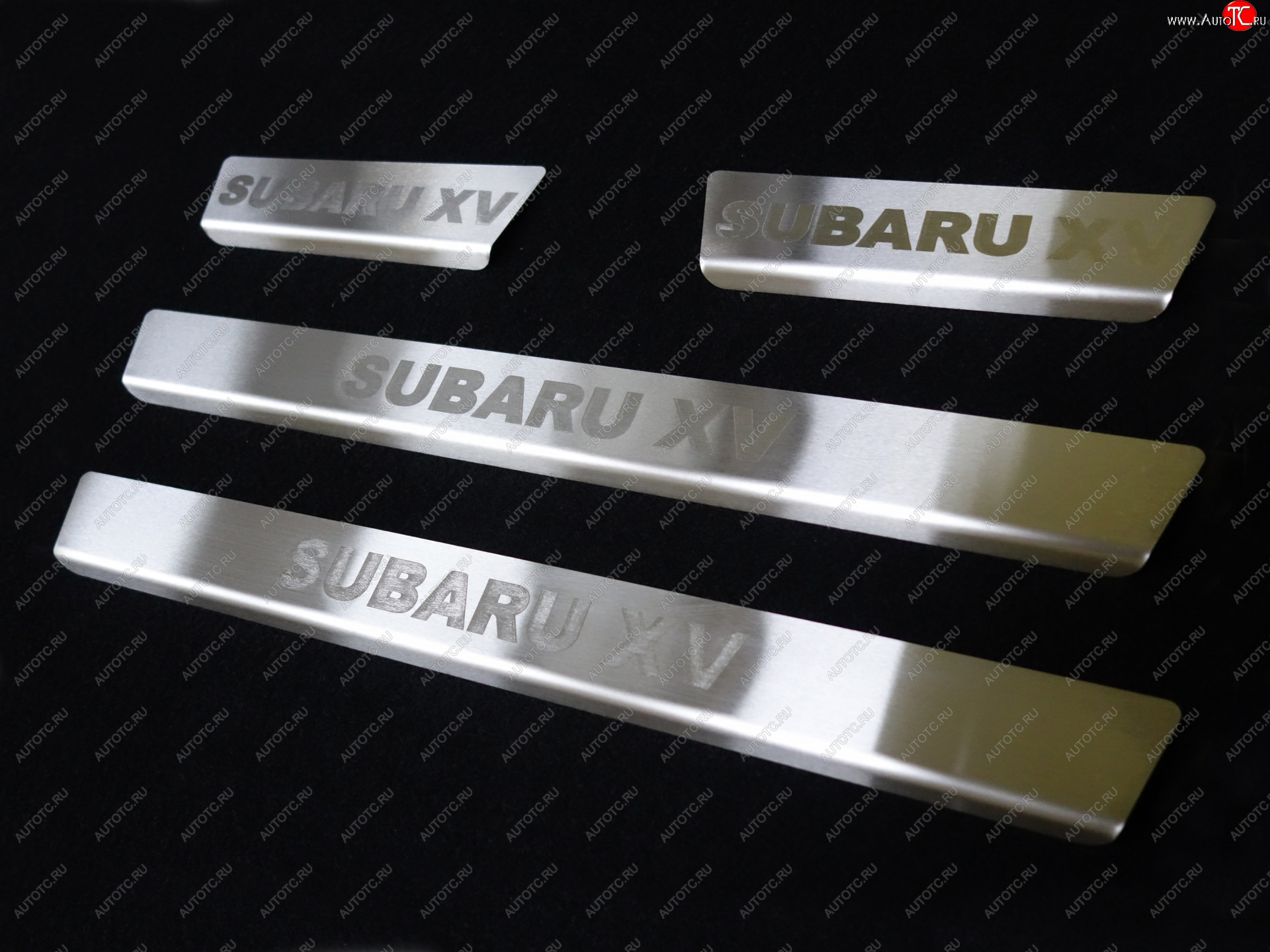4 099 р. Накладки на пороги, ТСС Тюнинг  Subaru XV  GP/G33 (2012-2016) (лист шлифованный надпись Subaru XV)