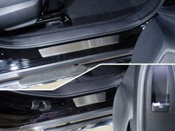 2 079 р. Накладки на пороги, ТСС Тюнинг Subaru XV GT/G24 дорестайлинг (2017-2021) (лист шлифованный). Увеличить фотографию 1