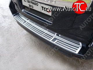 8 199 р. Накладка на задний бампер, ТСС Тюнинг  Toyota Land Cruiser Prado  J150 (2013-2017) (Лист шлифованный)