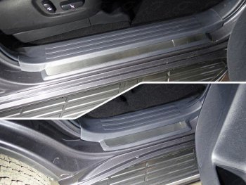3 099 р. Накладки на пластиковые пороги, ТСС Тюнинг  Toyota Land Cruiser Prado  J150 (2017-2020) (лист шлифованный). Увеличить фотографию 1