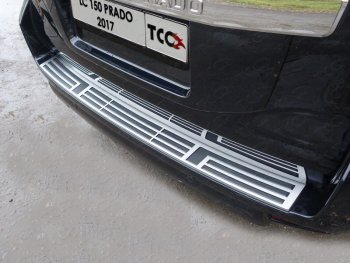8 199 р. Накладка на задний бампер, ТСС Тюнинг Toyota Land Cruiser Prado J150 2-ой рестайлинг (2017-2020) (Лист шлифованный). Увеличить фотографию 1