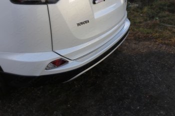3 099 р. Накладки на задний бампер, ТСС Тюнинг  Toyota RAV4  XA40 (2015-2019) (лист шлифованный). Увеличить фотографию 1