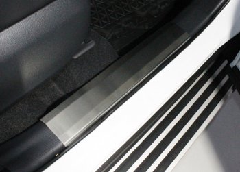 3 899 р. Накладки на пластиковы пороги, ТСС Тюнинг  Toyota RAV4  XA50 (2018-2024) (лист шлифованный). Увеличить фотографию 1