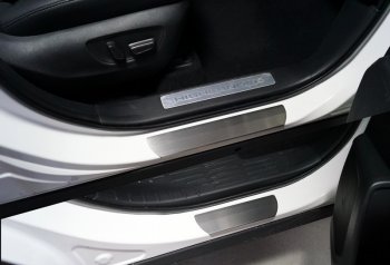 3 899 р. Накладки на пороги, ТСС Тюнинг  Toyota Highlander  XU70 (2020-2024) (лист шлифованный). Увеличить фотографию 1