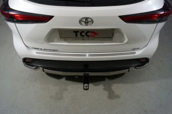 2 569 р. Накладка на задний бампер, ТСС Тюнинг  Toyota Highlander  XU70 (2020-2024) (Лист шлифованный). Увеличить фотографию 1