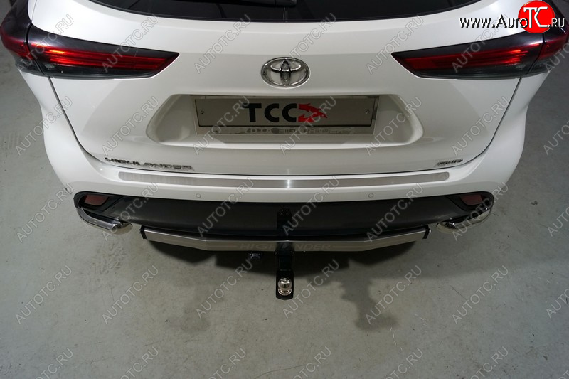 2 569 р. Накладка на задний бампер, ТСС Тюнинг  Toyota Highlander  XU70 (2020-2024) (Лист шлифованный)