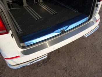 3 099 р. Накладка на задний бампер, ТСС Тюнинг  Volkswagen Multivan  T6 (2016-2019) (Лист шлифованный). Увеличить фотографию 1