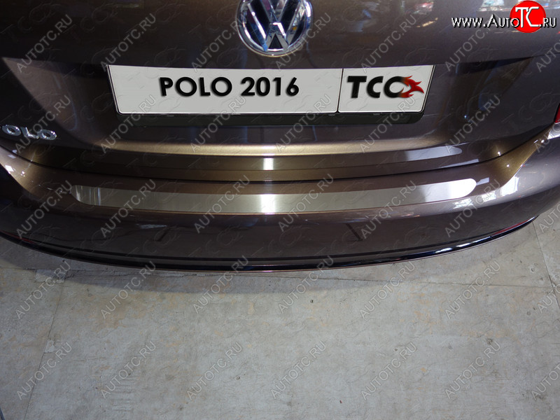 1 239 р. Накладка на задний бампер, ТСС Тюнинг  Volkswagen Polo  5 (2015-2020) (Лист шлифованный)