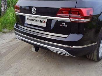 3 099 р. Накладка на заднюю дверь, ТСС Тюнинг  Volkswagen Teramont  CA1 (2016-2020) (Лист шлифованный). Увеличить фотографию 1