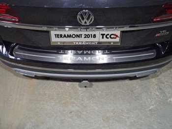 5 199 р. Накладка на задний бампер, ТСС Тюнинг  Volkswagen Teramont  CA1 (2016-2020) ( лист шлифованный надпись Teramont). Увеличить фотографию 1