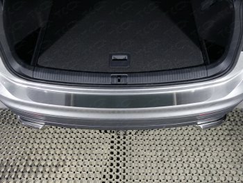 2 079 р. Накладка на задний бампер, ТСС Тюнинг  Volkswagen Tiguan  Mk2 (2016-2022) (Лист шлифованный). Увеличить фотографию 1