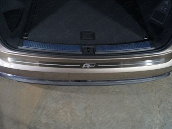 4 099 р. Накладка на задний бампер, ТСС Тюнинг  Volkswagen Touareg  CR (2018-2024) (лист шлифованный надпись R-Line). Увеличить фотографию 1