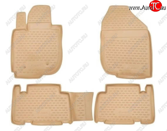 4 549 р. Комплект ковриков в салон (полиуретан, бежевые) Element Hyundai Genesis BH седан дорестайлинг (2008-2012)