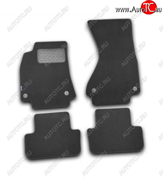 4 099 р. Комплект ковриков в салон (текстиль, чёрные) Autofamily  Audi A4  B8 (2007-2015)