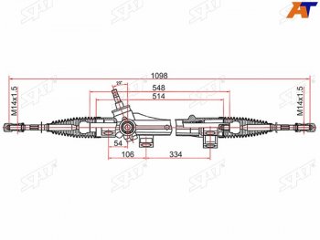 6 999 р. Рейка рулевая электрическая шток D=17.3 LHD SAT  Toyota Corolla  E120 (2000-2004) седан дорестайлинг, универсал дорестайлинг, хэтчбек 5 дв. дорестайлинг. Увеличить фотографию 2