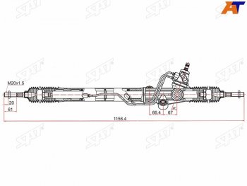 15 499 р. Рейка рулевая LHD SAT Toyota Land Cruiser J105 (1998-2007). Увеличить фотографию 1