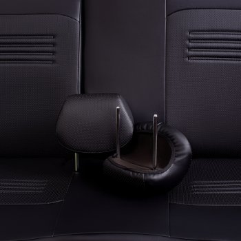 6 199 р. Комплект чехлов для сидений (РЗС 60/40 3Г Илана+Орегон) Lord Autofashion ТУРИН  Chevrolet Aveo  T250 (2006-2011) (черный, вставка черный, строчка черный). Увеличить фотографию 8