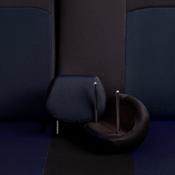 4 949 р. Комплект чехлов для сидений (РЗС 40/60, 2Г жаккард) Дублин Жаккард Lord Autofashion  Chevrolet Cobalt (2011-2024), Ravon R4 (2016-2020) (черный, вставка Ёж Синяя, строчка черная). Увеличить фотографию 4