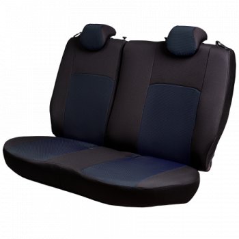 4 949 р. Комплект чехлов для сидений (РЗС 40/60, 2Г жаккард) Дублин Жаккард Lord Autofashion  Chevrolet Cobalt (2011-2024), Ravon R4 (2016-2020) (черный, вставка Ёж Синяя, строчка черная). Увеличить фотографию 5