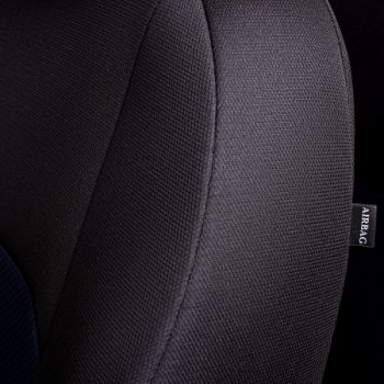 4 949 р. Комплект чехлов для сидений (РЗС 40/60, 2Г жаккард) Дублин Жаккард Lord Autofashion  Chevrolet Cobalt (2011-2024), Ravon R4 (2016-2020) (черный, вставка Ёж Синяя, строчка черная). Увеличить фотографию 8