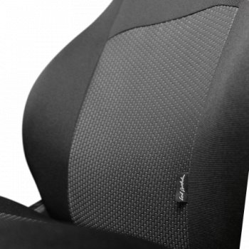 4 949 р. Комплект чехлов для сидений (РЗС 40/60, 2Г жаккард) Дублин Жаккард Lord Autofashion  Chevrolet Cobalt (2011-2024), Ravon R4 (2016-2020) (черный, вставка зигзаг серый, строчка черный). Увеличить фотографию 2