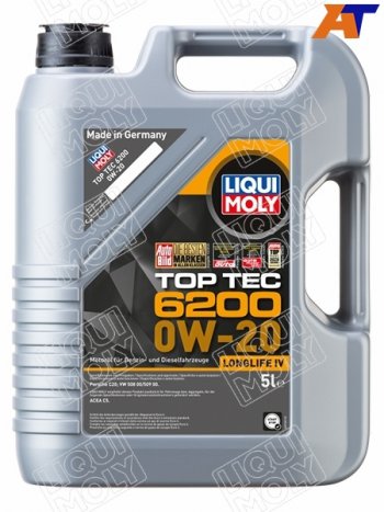 9 999 р. Масло моторное LIQUI MOLY Top Tec 6200 0W-20 C5 5л (20789). Увеличить фотографию 1