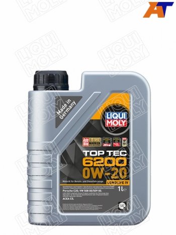 2 369 р. Масло моторное LIQUI MOLY Top Tec 6200 0W-20 C5 1л (20787). Увеличить фотографию 1