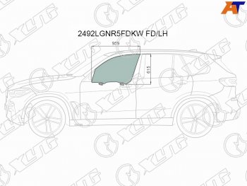 10 199 р. Стекло боковое опускное (Спереди Слева Цвет зеленый Триплекс Крепления) BMW X5 18-23  X7 18-22 (2492LGNR5FDKW FD/LH). Увеличить фотографию 1