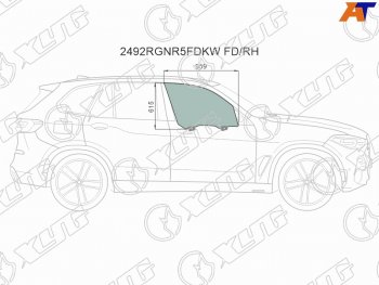 10 199 р. Стекло боковое опускное (Спереди Справа Цвет зеленый Триплекс Крепления) BMW X5 18-23  X7 18-22 (2492RGNR5FDKW FD/RH). Увеличить фотографию 1