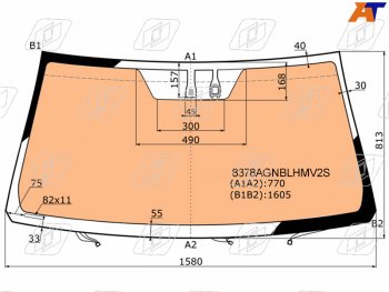 16 499 р. Стекло лобовое (Обогрев полный Датчик дождя) Toyota Land Cruiser (J200) 15-21  Lexus LX 15-23 (8378AGNBLHMV2S). Увеличить фотографию 1