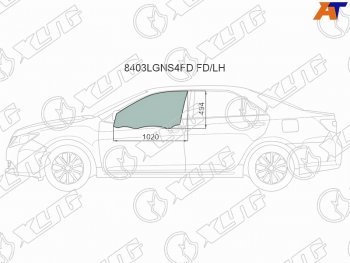 2 689 р. Стекло боковое опускное (Спереди Слева Цвет зеленый Крепления) Toyota Camry (XV50) 11-21  Camry (8403LGNS4FD FD/LH). Увеличить фотографию 1