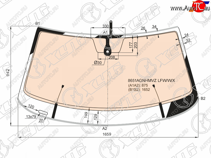 17 399 р. Стекло лобовое (Обогрев полный Датчик дождя Молдинг) Volkswagen Teramont 17-20 (8651AGNHMVZ LFW/W/X)