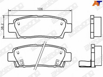 2 499 р. Колодки тормозные зад LH-RH SAT Toyota Mark 2 Blit универсал (2002-2007). Увеличить фотографию 1