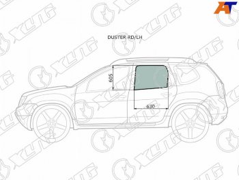 2 049 р. Стекло боковое опускное (Сзади Слева Цвет зеленый) Nissan Terrano 14-22  Renault Duster 10-21  D (DUSTER RD/LH). Увеличить фотографию 1