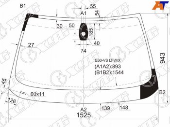 6 349 р. Стекло лобовое (Датчик дождя Круглый датчик дождя 4D SED5D WGN) BMW 5-Series 07-10 (E60-VS LFW/X). Увеличить фотографию 1