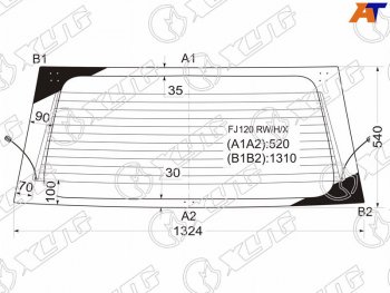 5 399 р. Стекло заднее (Цвет зеленый Обогрев) Toyota Land Cruiser Prado (J120) 02-09 (FJ120 RW/H/X). Увеличить фотографию 1