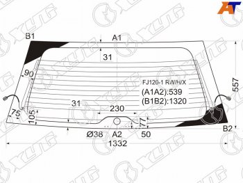 5 399 р. Стекло заднее (Цвет зеленый Обогрев) Toyota Land Cruiser Prado (J120) 02-09  Lexus GX 02-09 (FJ120-1 RW/H/X). Увеличить фотографию 1