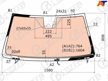 14 399 р. Стекло лобовое (Обогрев полный Камера Датчик дождя) Toyota Land Cruiser (J200) 15-21  Lexus LX 15 (FJ200-L-VCPSSW LFW/W/X). Увеличить фотографию 1