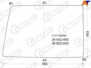 6 649 р. Стекло заднее (Цвет зеленый) Toyota Land Cruiser 84-  Land Cruiser Prado (J70) 87-96 (FJ77 RW/RH). Увеличить фотографию 1