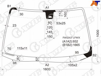 8 599 р. Стекло лобовое (Датчик дождя) Acura MDX 00-06  Honda MDX 03-06 (FW02437 LFW/X). Увеличить фотографию 1