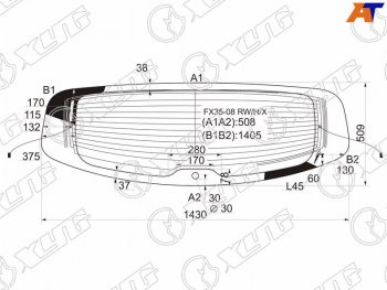 8 399 р. Стекло заднее с обогревом INFINITI FX35374550 08-13INFINITI QX70 13-17                           (FX35-08 RW/H/X). Увеличить фотографию 1